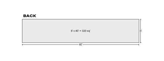 House elevation back with measurements