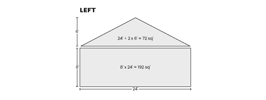 House elevation left with measurements