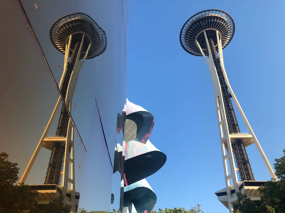 Picture of Seattle's famous Space Needle as seen from Seattle Center